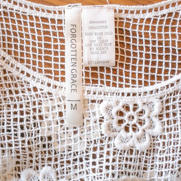 Crocheted Off White bathing Suit Cover up dress - Picture 11 of 11